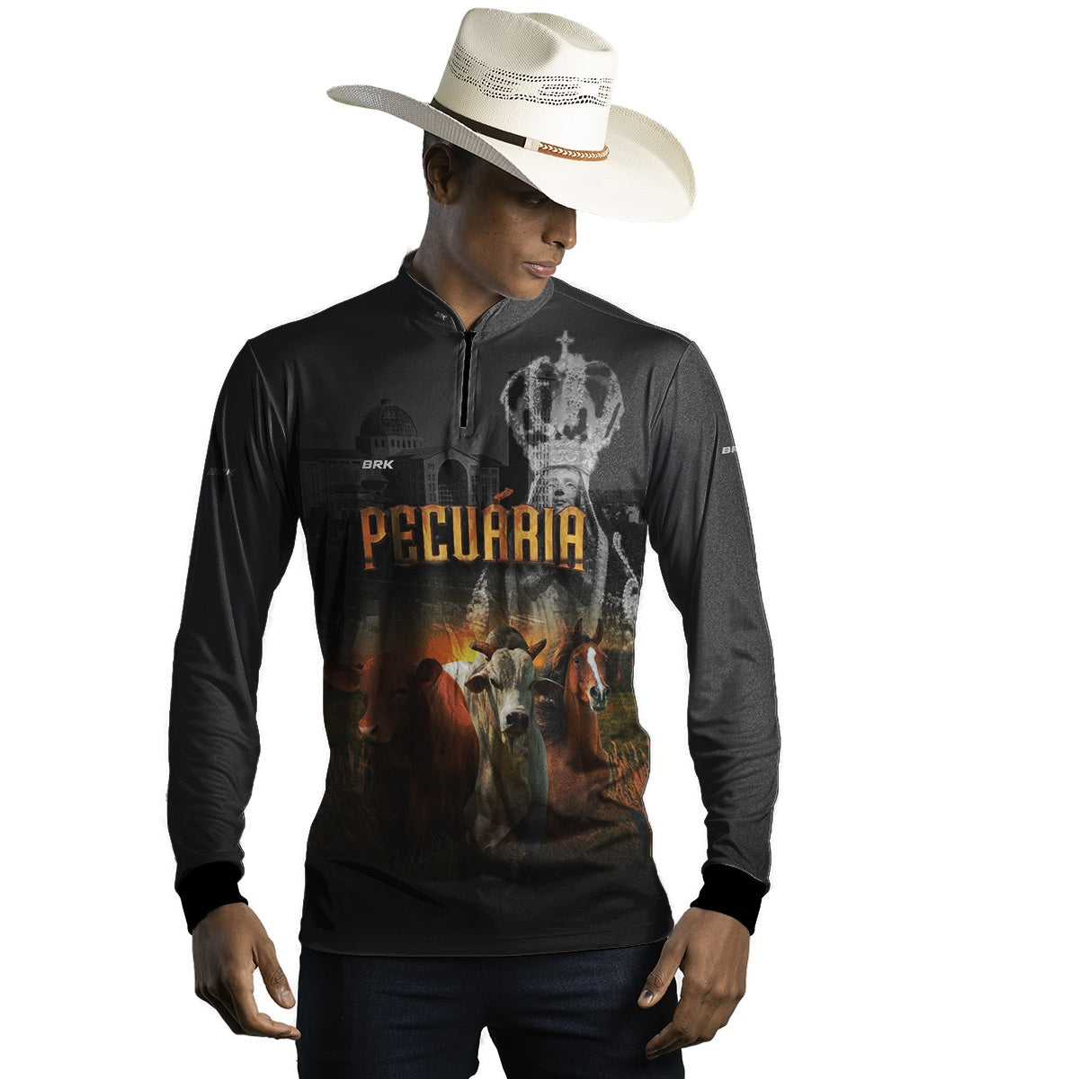 Camisa Agro Brk Nossa Senhora Pecuária com UV50+ - Brk Agro