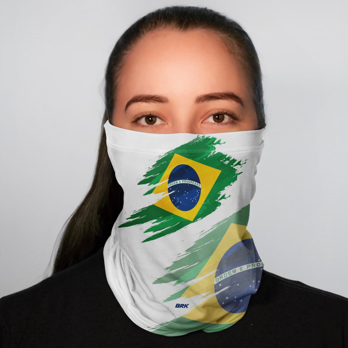 Bandana Tubeneck Agro Brk Multifuncional Branca Brasil com Proteção Solar UV50+ - Brk Agro