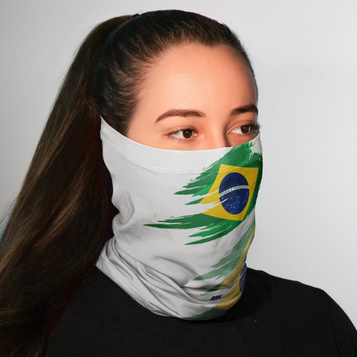 Bandana Tubeneck Agro Brk Multifuncional Branca Brasil com Proteção Solar UV50+ - Brk Agro
