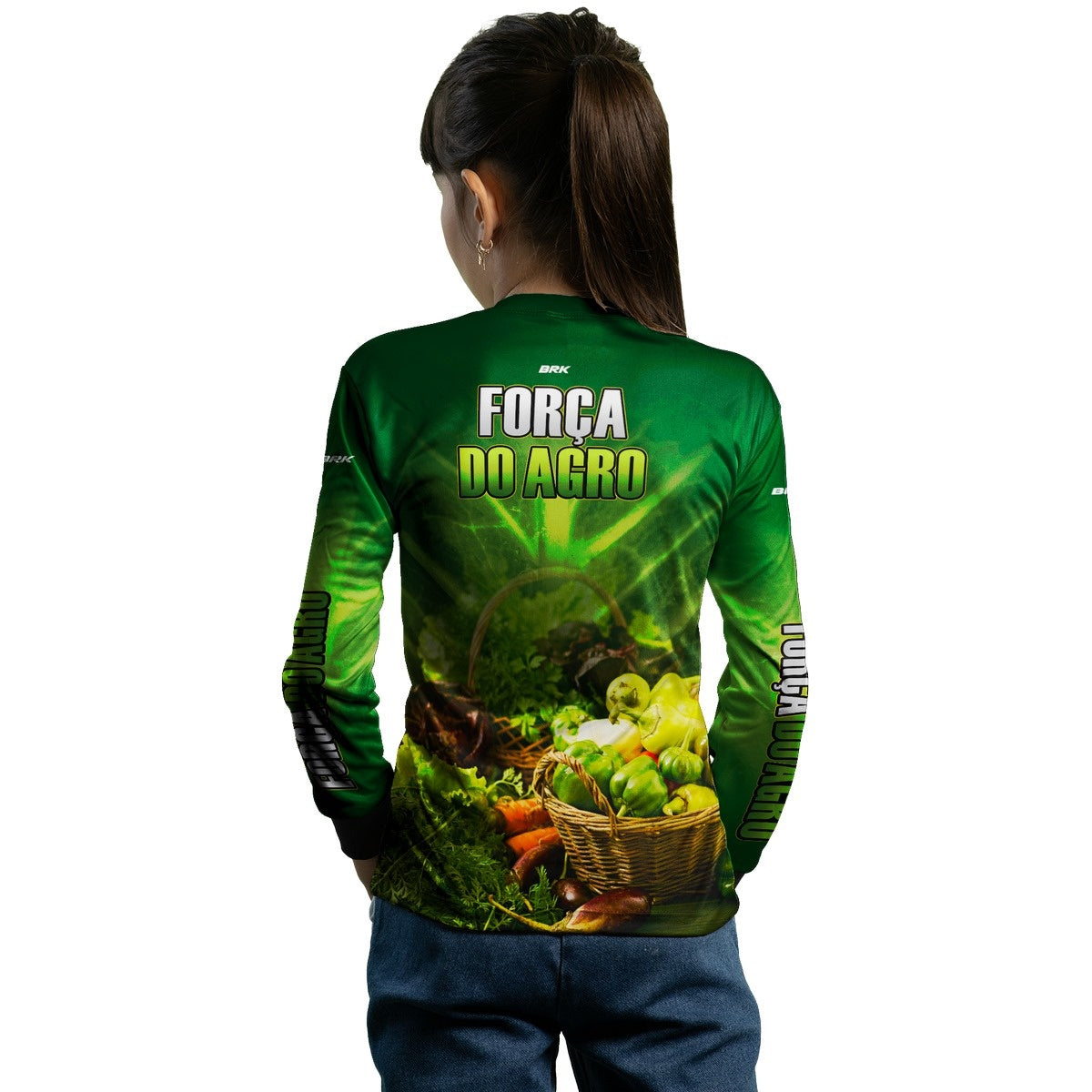 Camisa Infantil Agro Brk A Força do Agro Produtor de Hortaliças com UV50+ - Brk Agro