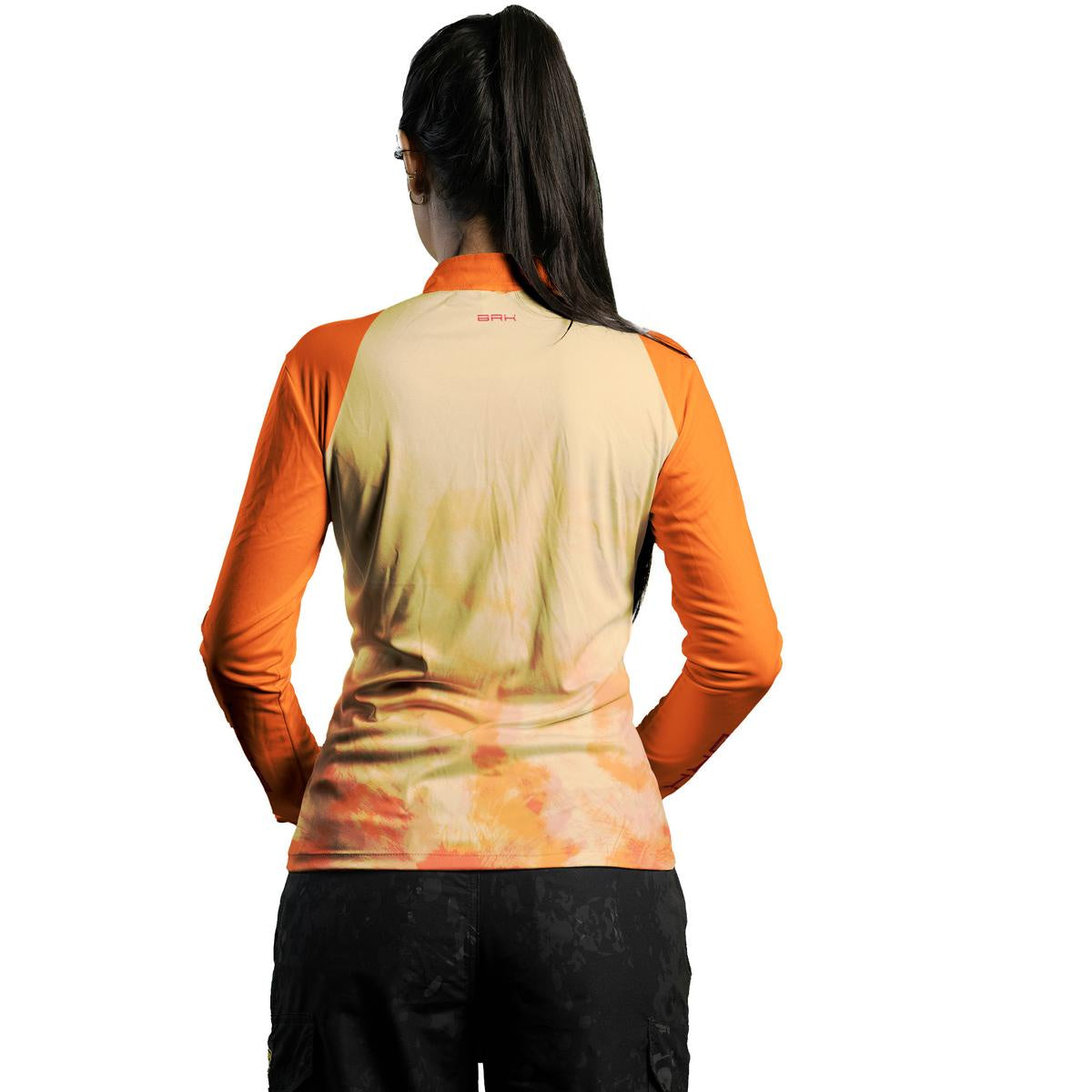 Camisa Agro Brk Feminina Tie Dye Laranja com Proteção Solar UV50+ - Brk Agro