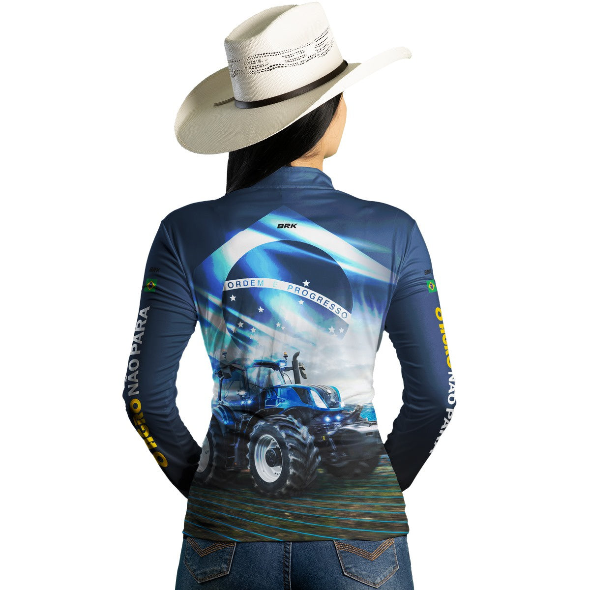 Camisa Agro Brk O Agro não Para Azul 02 com Proteção Solar UV50+ - BRK AGRO