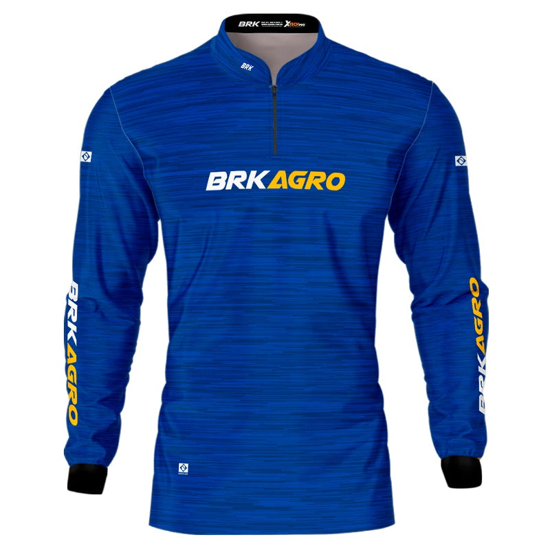 Camisa Agro Brk Mescla Azul Royal com Proteção Solar UV50+ - Brk Agro