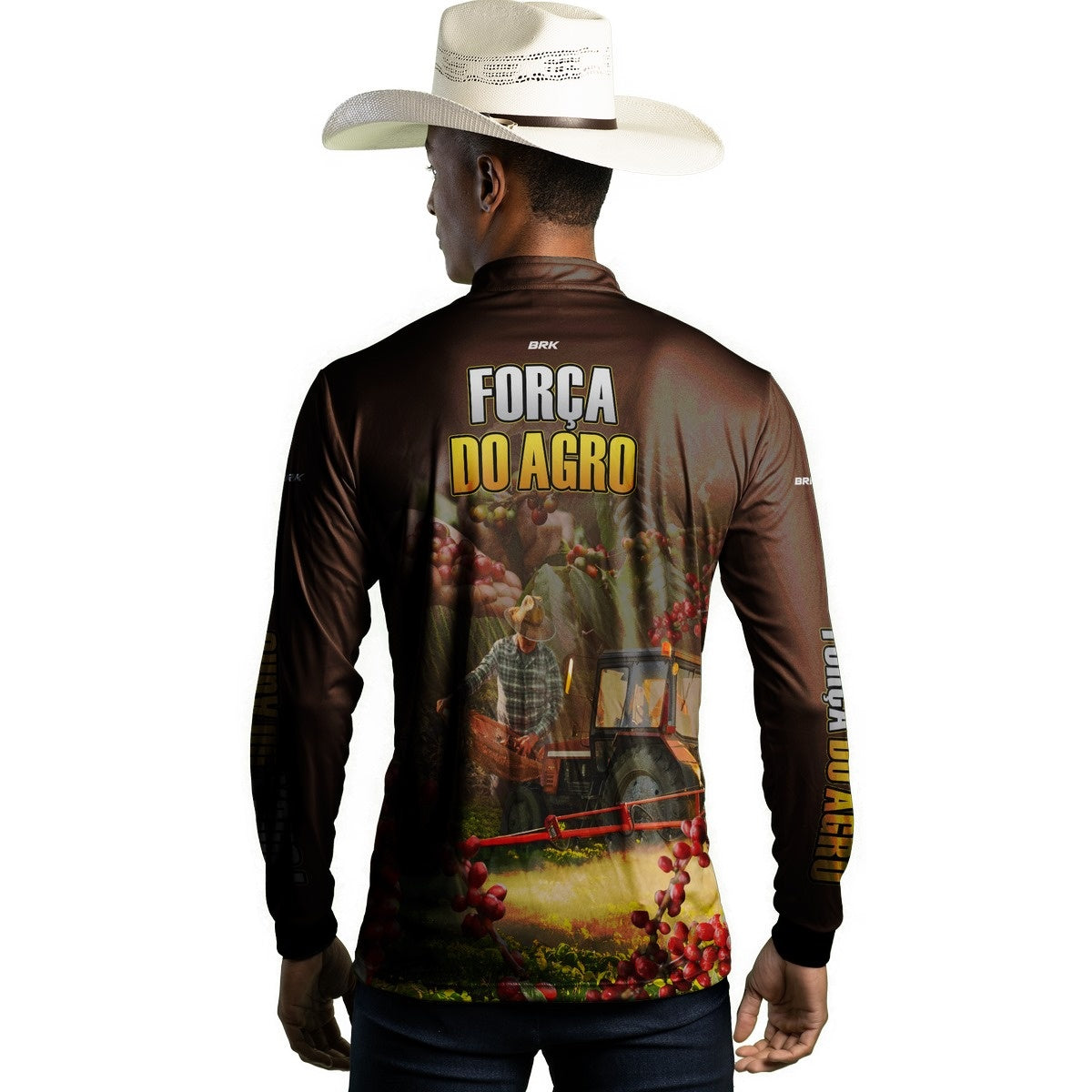 Camisa Agro Brk A Força do Agro Produtor de Café com Proteção Solar UV50+ - Brk Agro