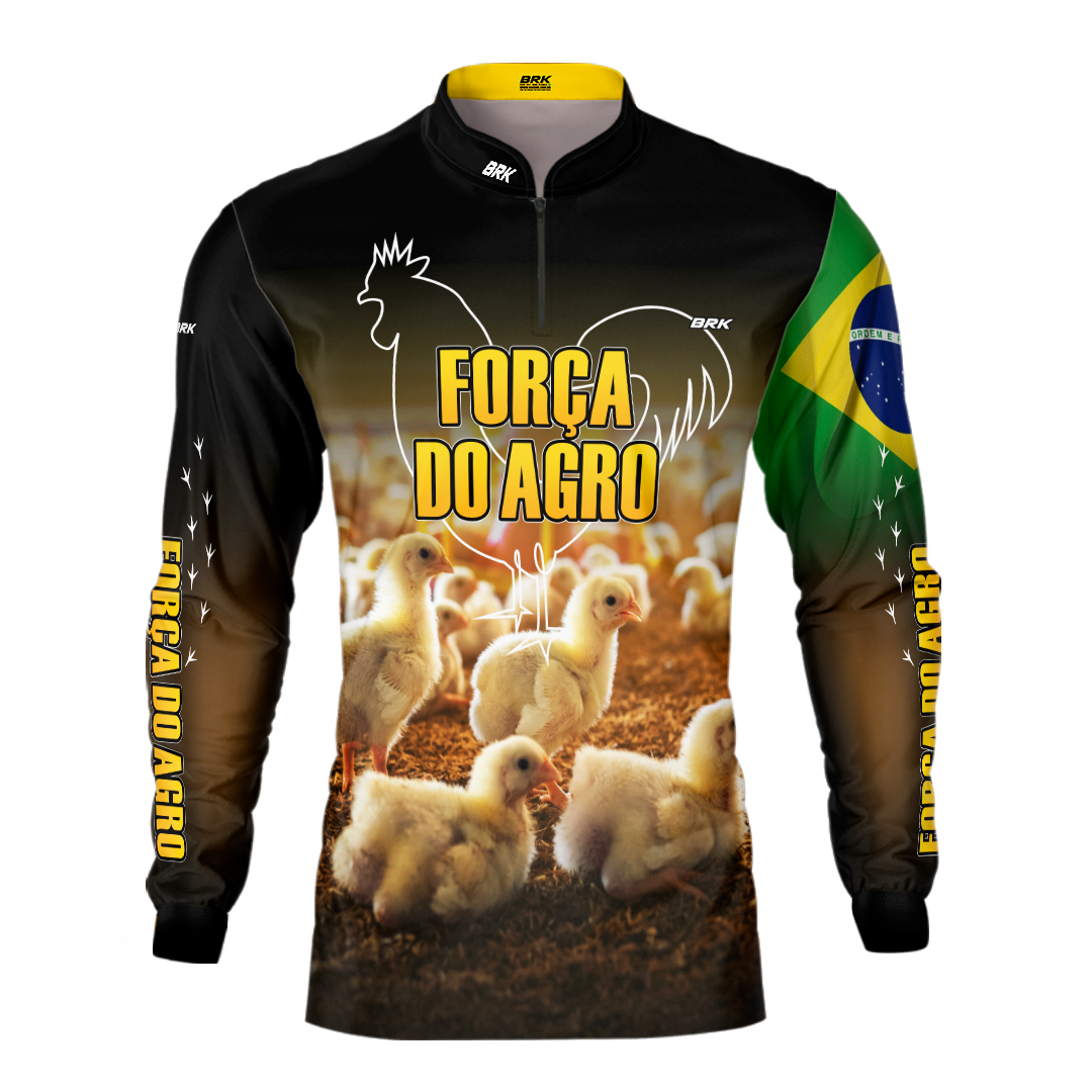 Camisa Agro Brk Força do Agro - Granja com Proteção Solar UV50+ - Brk Agro