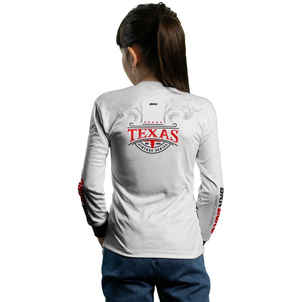 Camisa Agro Brk Feminina Texas Vintage Branca com Proteção com Proteção Solar UV50+ - BRK AGRO