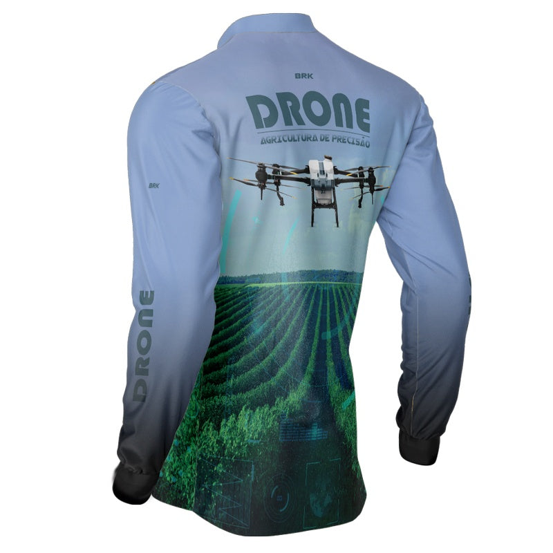 Camisa Agro Brk Drone Pulverizador Agricultura de Precisão Com Proteção Solar UV50+ Envio Imediato - Brk Agro