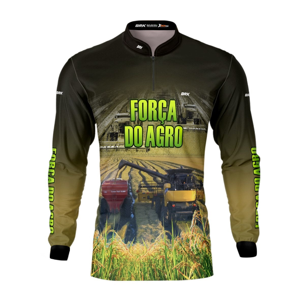 Camisa Agro Brk A Força do Agro Produtor de Arroz com Proteção Solar UV50+ - Brk Agro