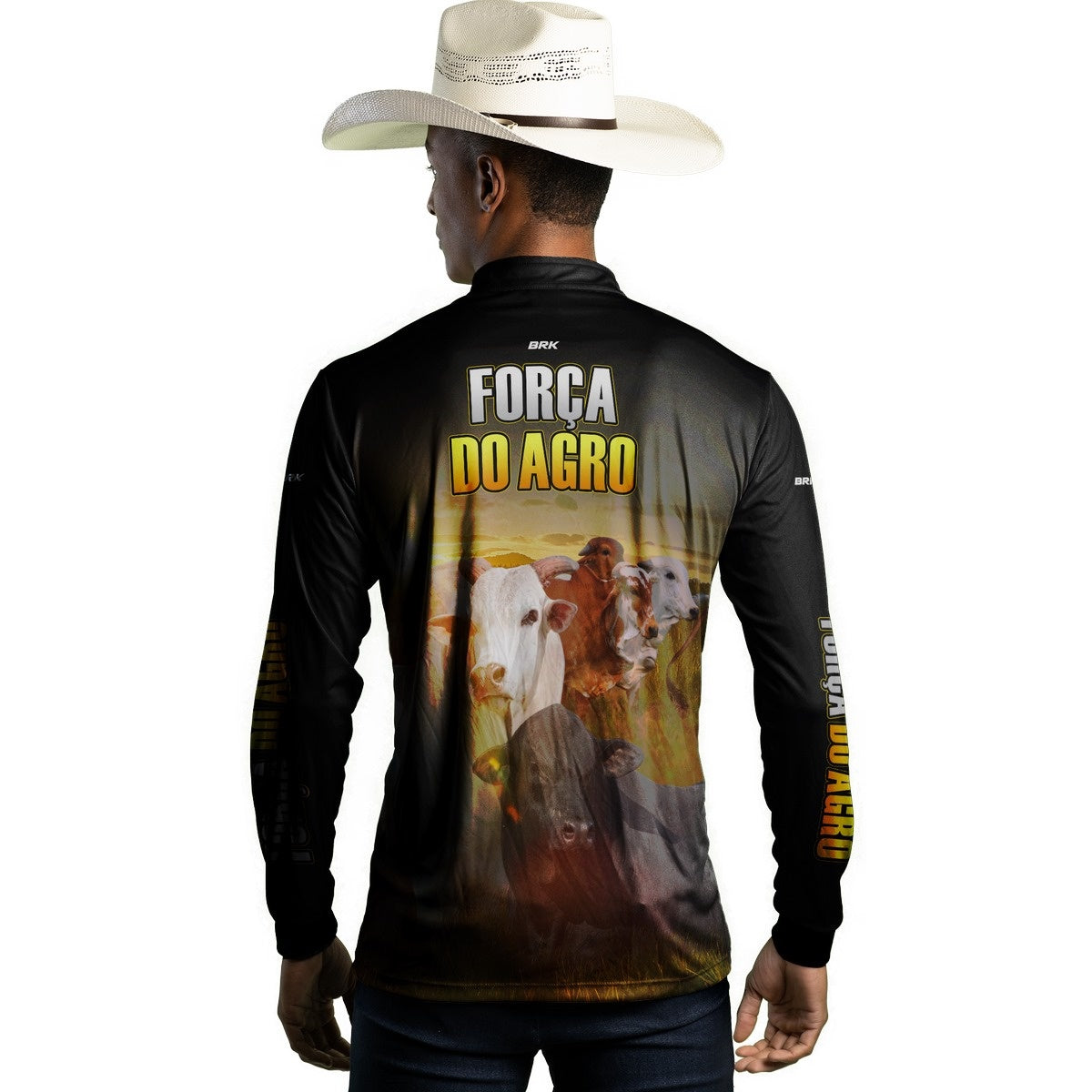 Camisa Agro Brk A Força do Agro Produtor de Bois com UV50+ - BRK AGRO