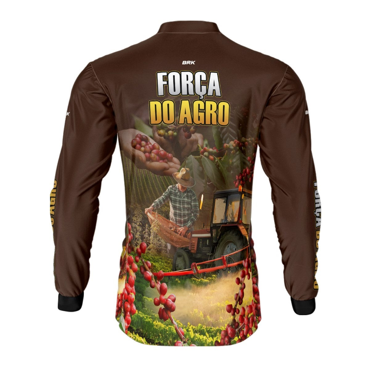 Camisa Agro Brk A Força do Agro Produtor de Café com Proteção Solar UV50+ - Brk Agro