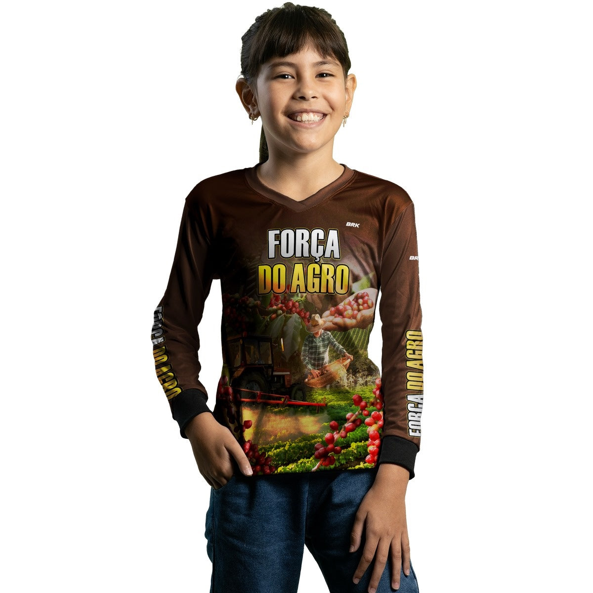 Camisa Agro Brk A Força do Agro Produtor de Café com Proteção Solar UV50+ - Brk Agro