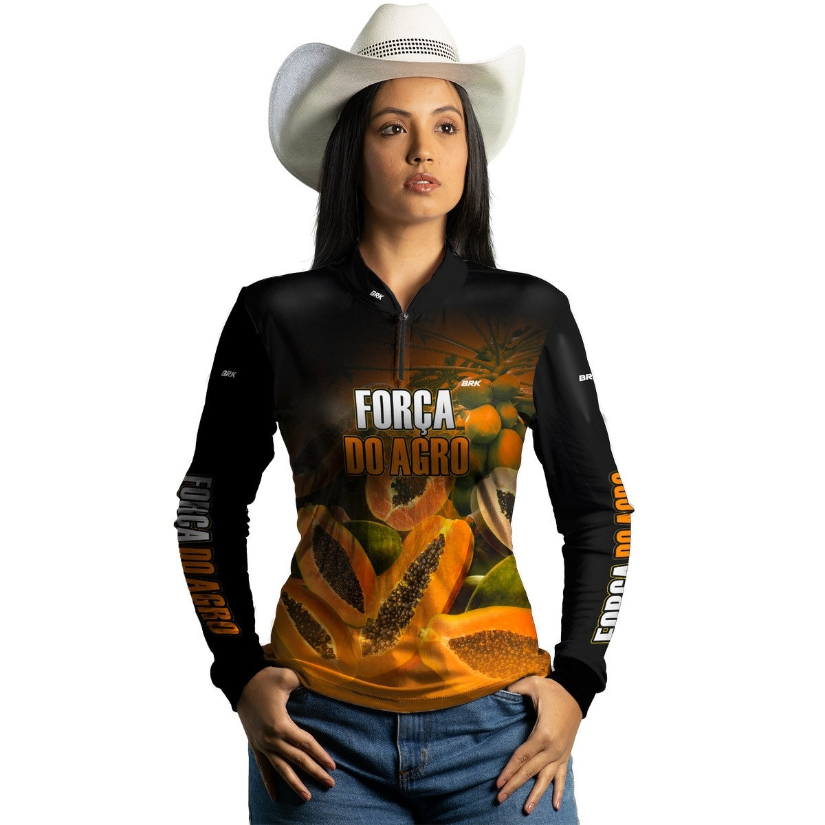Camisa Agro Brk A Força do Agro Produtor de Mamão com UV50+ - BRK AGRO