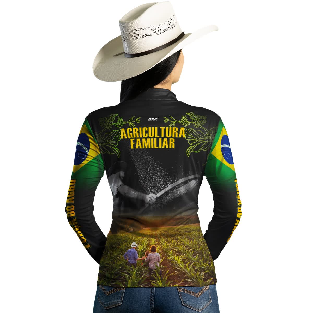 Camisa Agro Brk Agricultura Familiar no Campo com Proteção Solar UV50+ - Brk Agro
