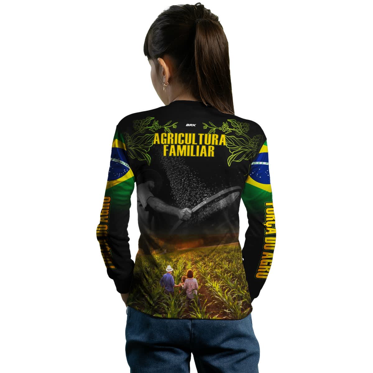 Camisa Agro Brk Agricultura Familiar no Campo com Proteção Solar UV50+ - Brk Agro
