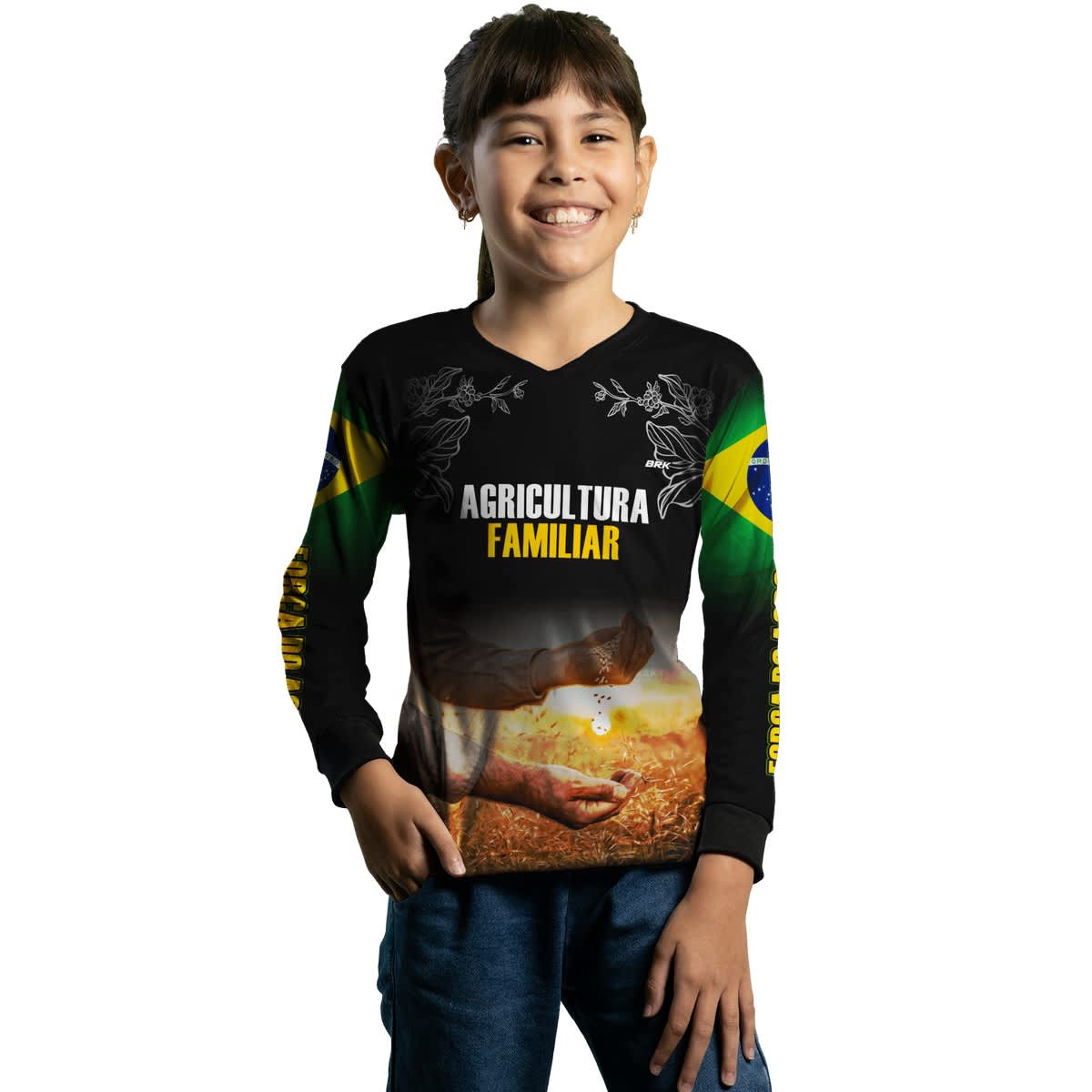 Camisa Agro Brk Agricultura Familiar no Campo com Proteção Solar UV50+ - Brk Agro