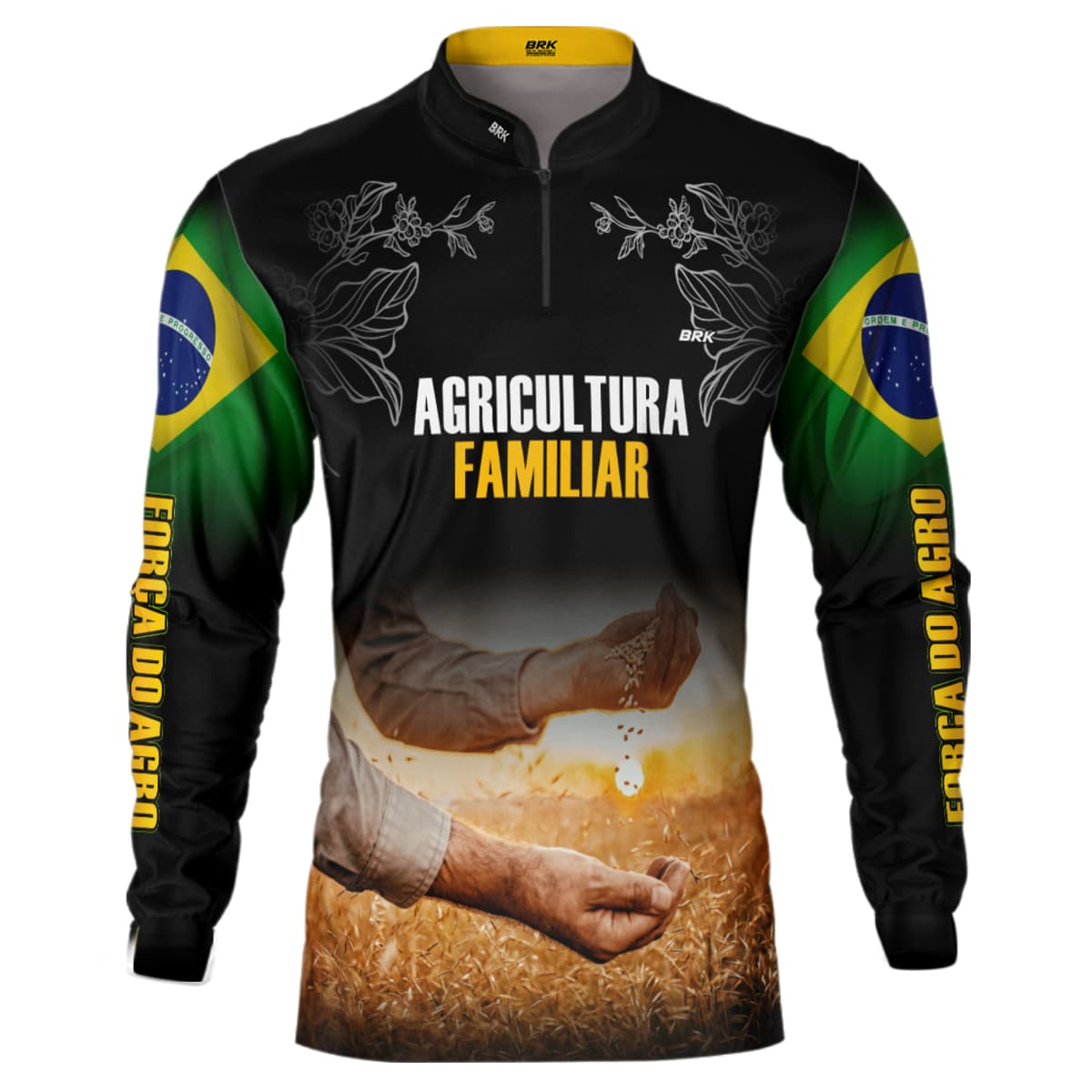 Camisa Agro Brk Agricultura Familiar no Campo com Proteção Solar UV50+ - Brk Agro