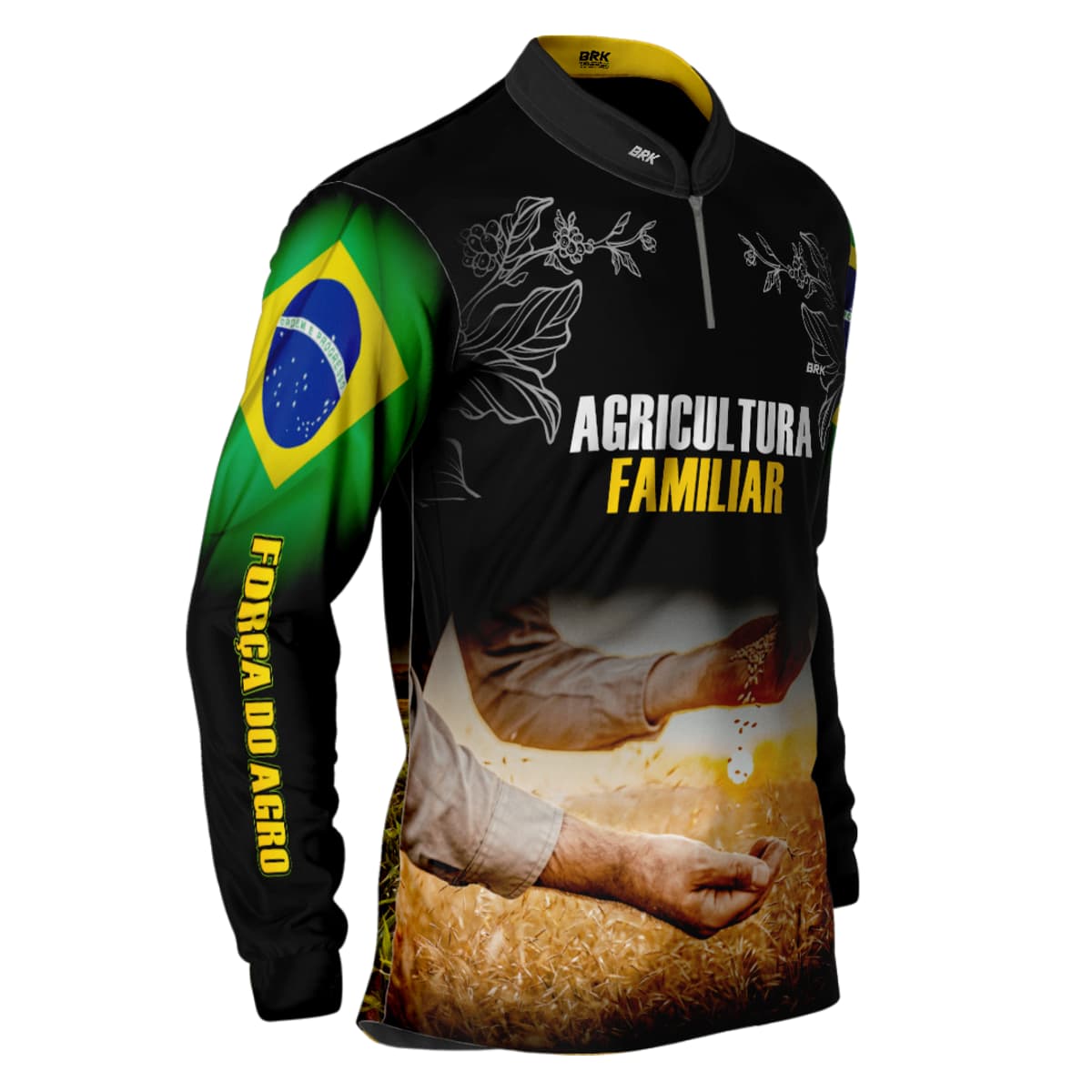 Camisa Agro Brk Agricultura Familiar no Campo com Proteção Solar UV50+ - Brk Agro
