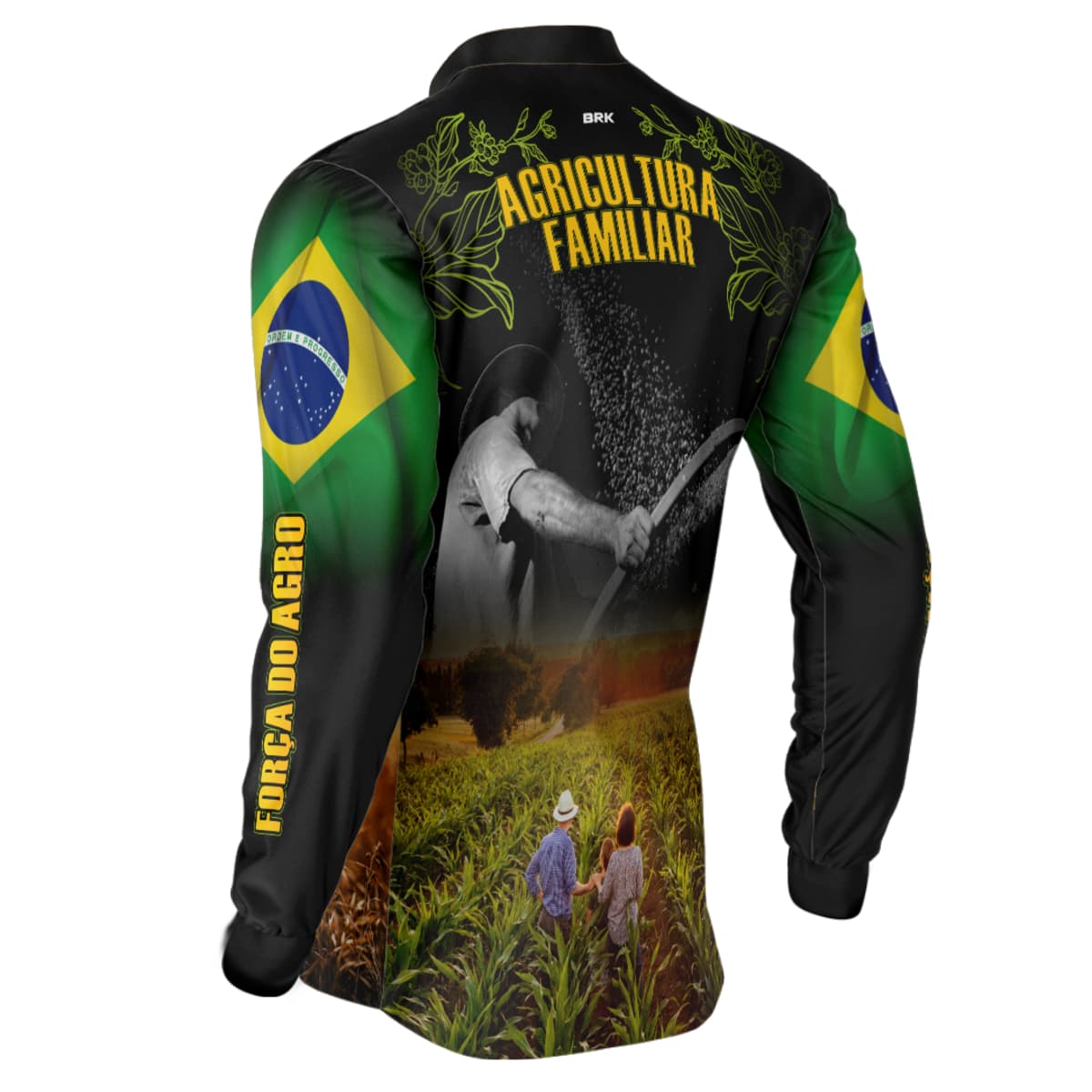 Camisa Agro Brk Agricultura Familiar no Campo com Proteção Solar UV50+ - Brk Agro