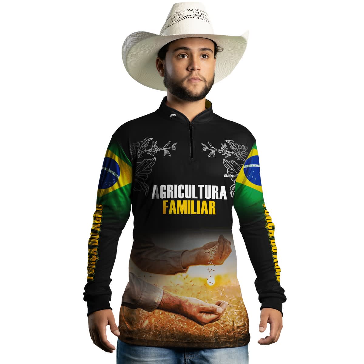 Camisa Agro Brk Agricultura Familiar no Campo com Proteção Solar UV50+ - Brk Agro