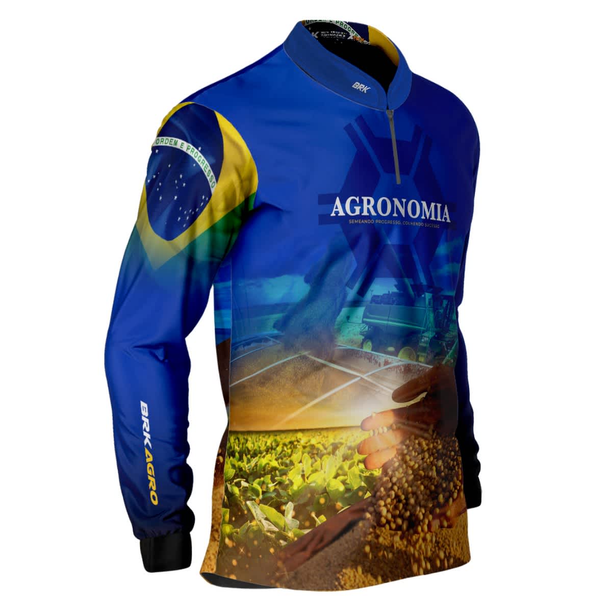 Camisa Agro Brk Agronomia Azul com Proteção UV50+ - BRK AGRO