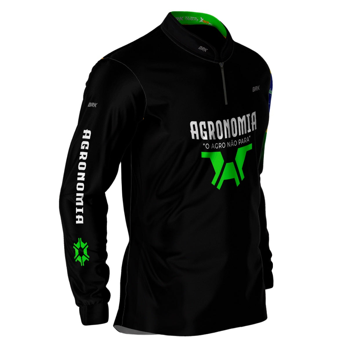 Camisa Agro Brk Agronomia Preta com Proteção UV50+ - Brk Agro
