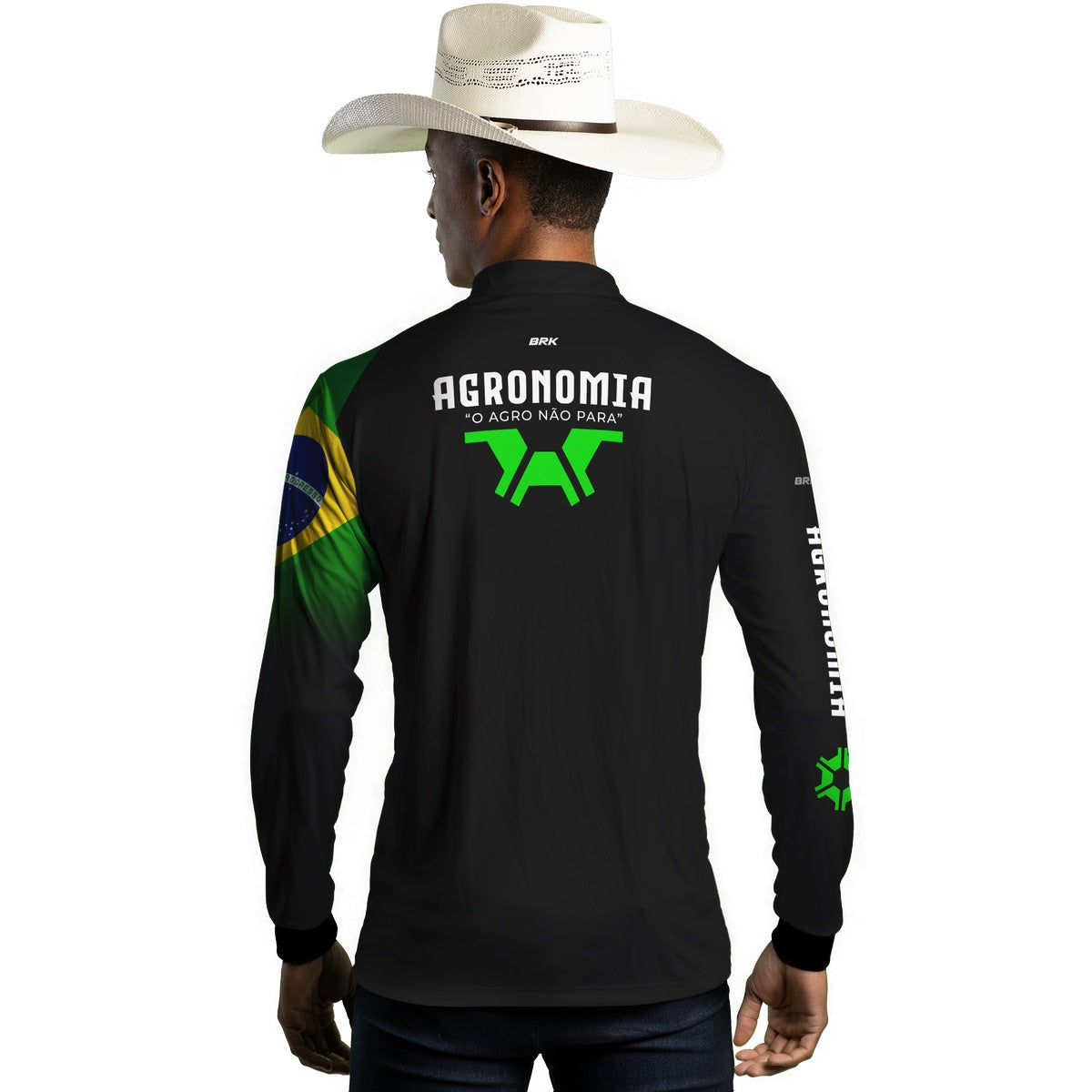 Camisa Agro Brk Agronomia Preta com Proteção UV50+ - Brk Agro