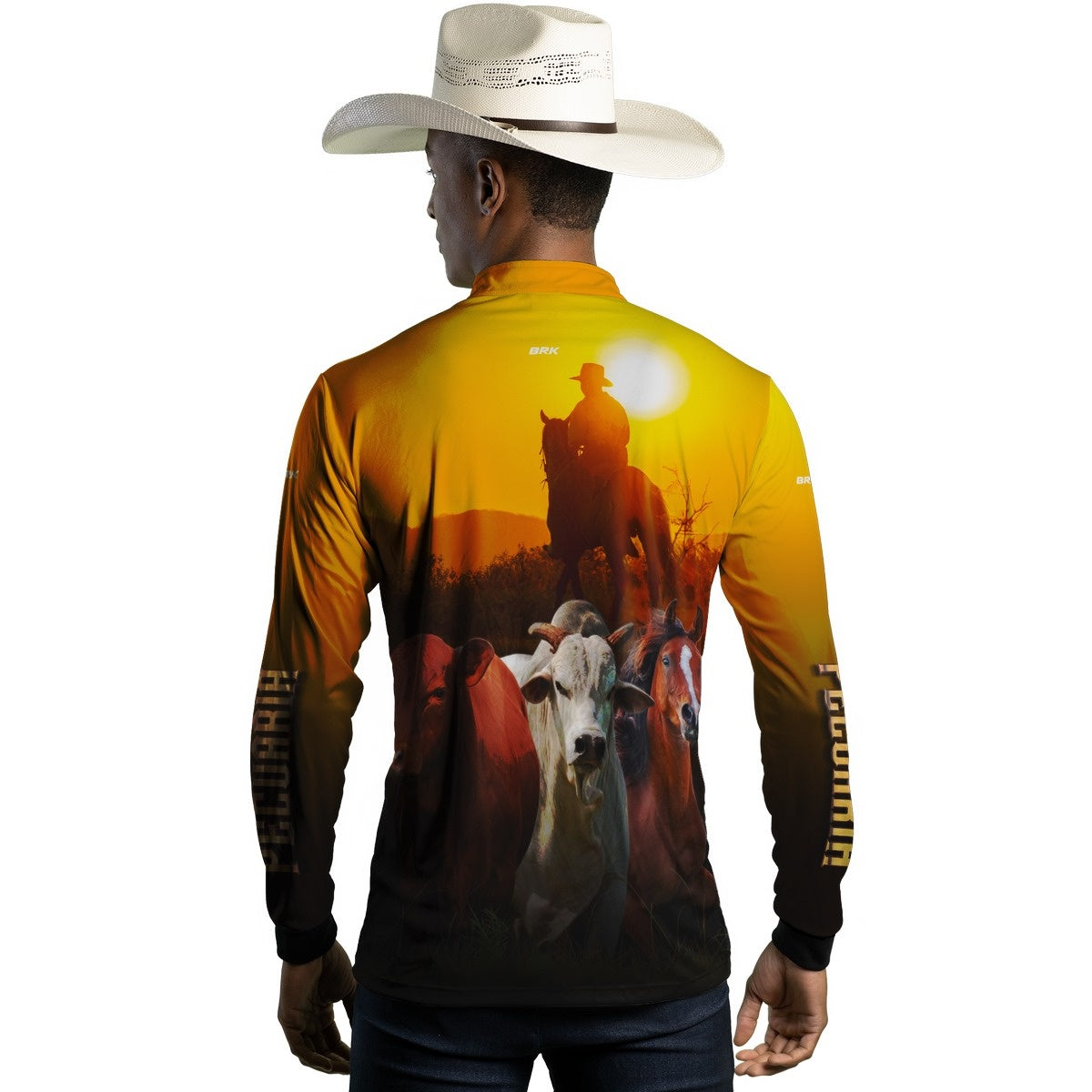 Camisa Agro Brk Pecuária Amarela com Proteção Solar UV50+ - BRK AGRO