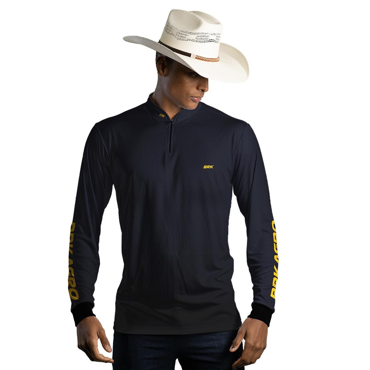 Camisa Agro Brk Azul Marinho Clean com Proteção Solar UV50+ - Brk Agro