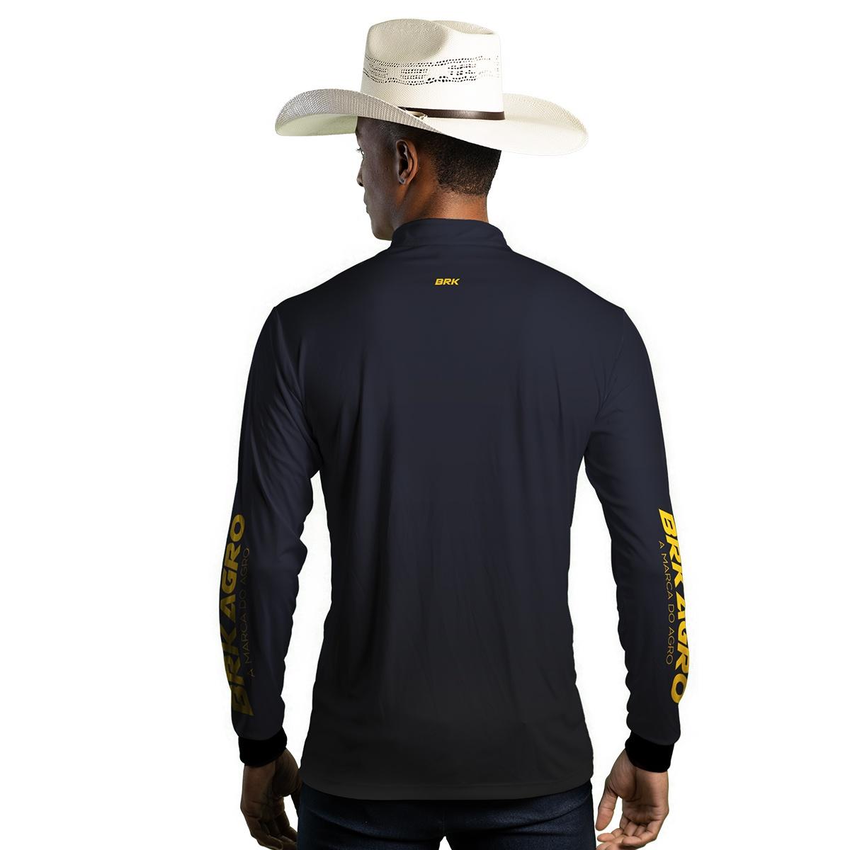 Camisa Agro Brk Azul Marinho Clean com Proteção Solar UV50+ - Brk Agro