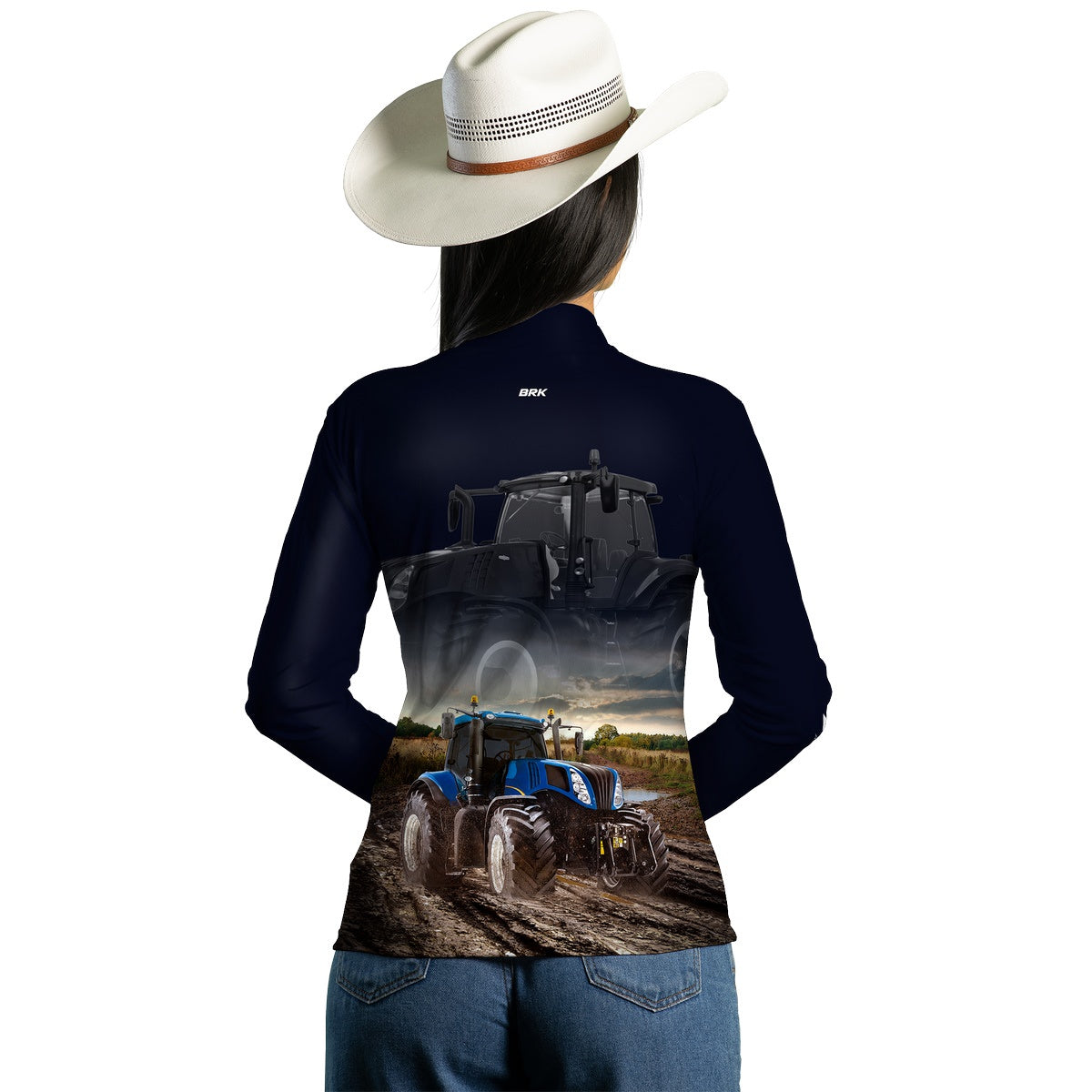 Camisa Agro Brk Azul Marinho Trator T8 com Proteção Solar UV50+ - Brk Agro