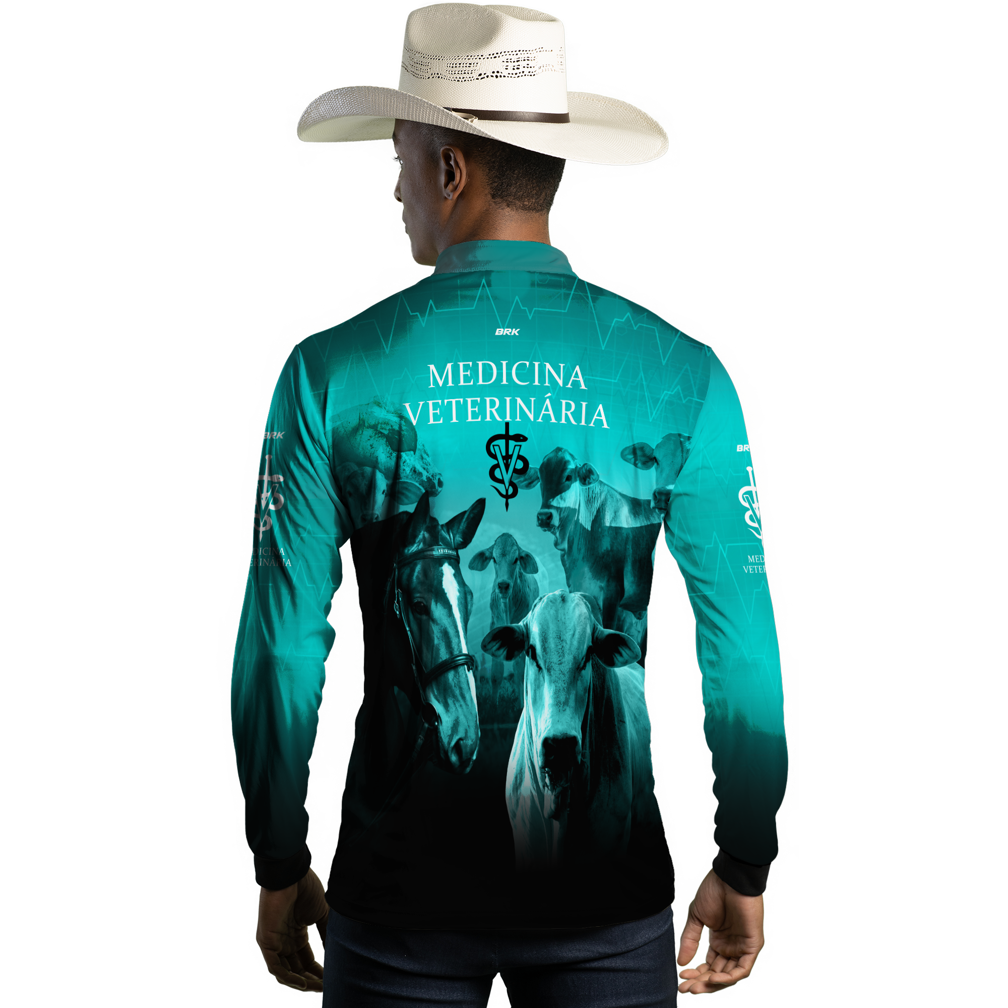Camisa Agro Brk Medicina Veterinária Azul com UV50+ - BRK AGRO