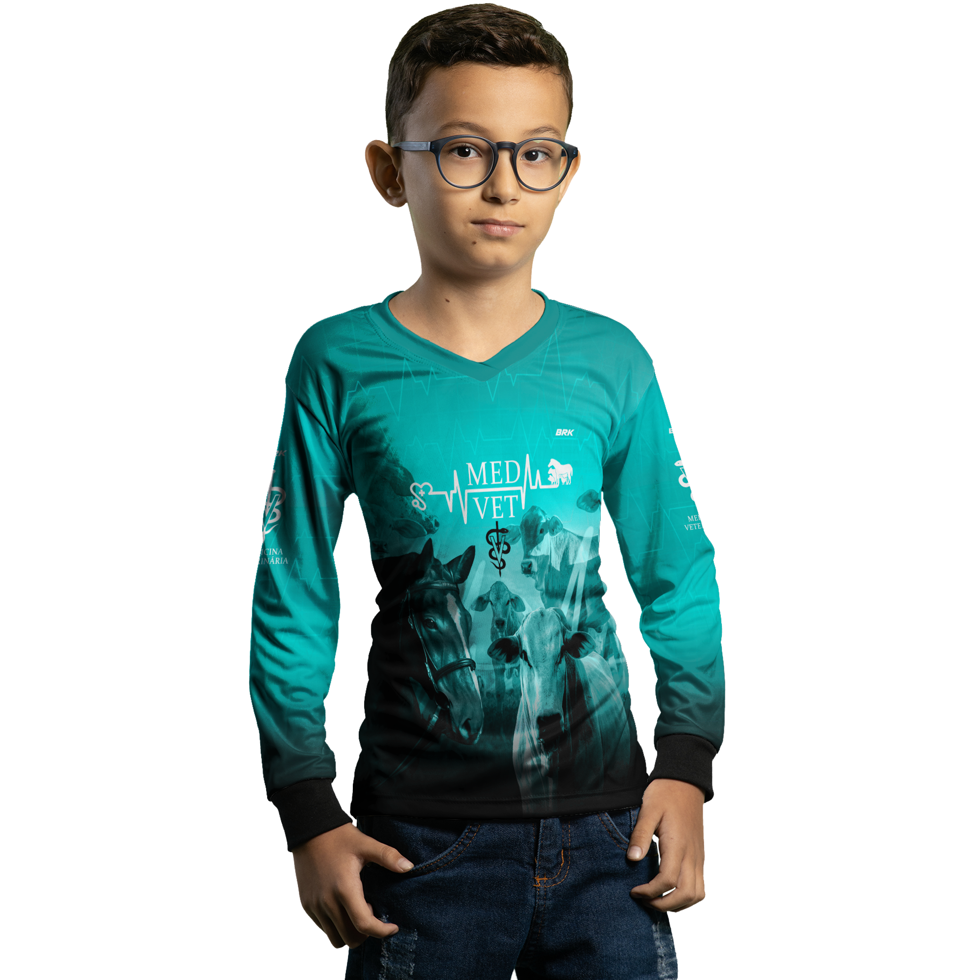 Camisa Agro Brk Medicina Veterinária Azul com UV50+ - BRK AGRO
