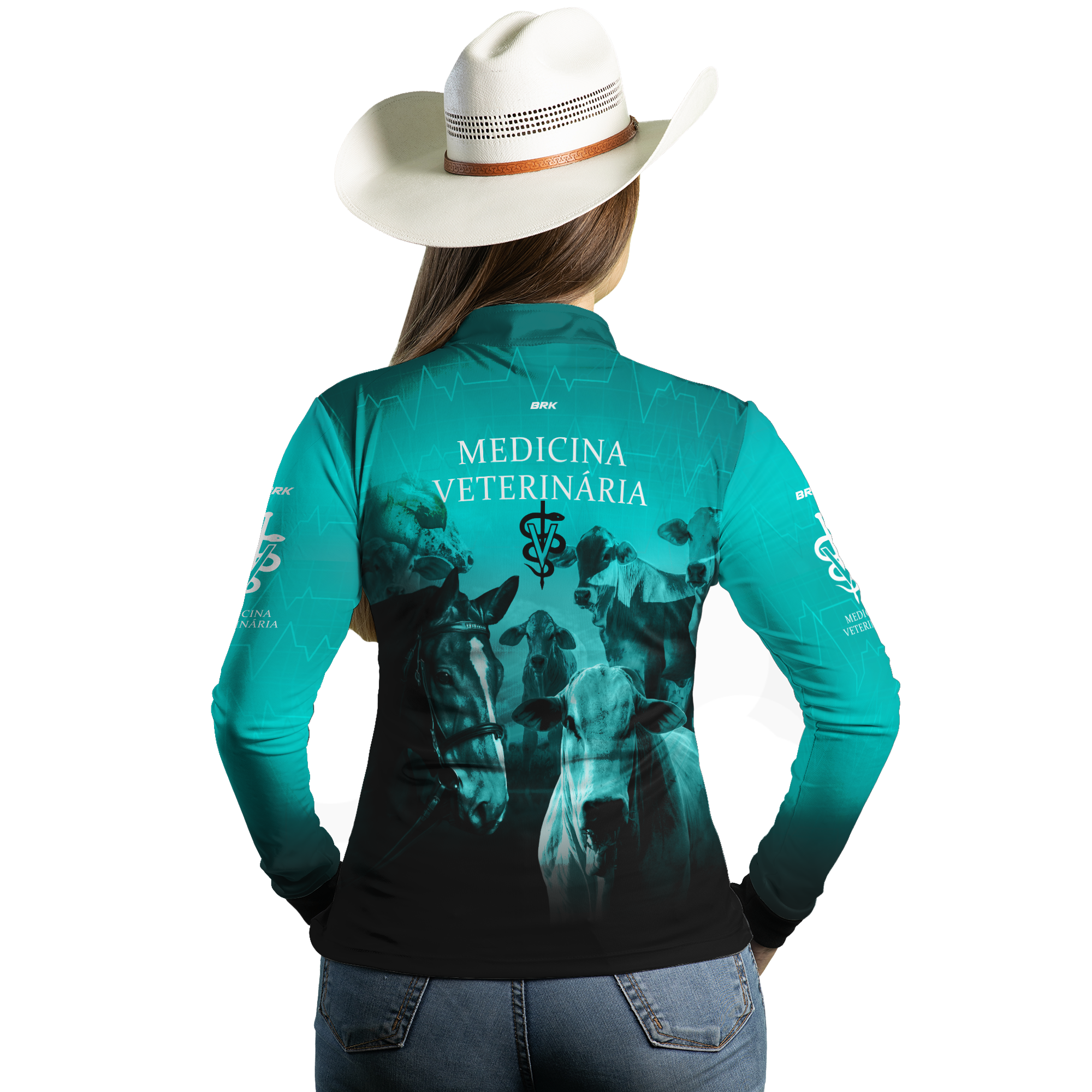 Camisa Agro Brk Medicina Veterinária Azul com UV50+ - BRK AGRO