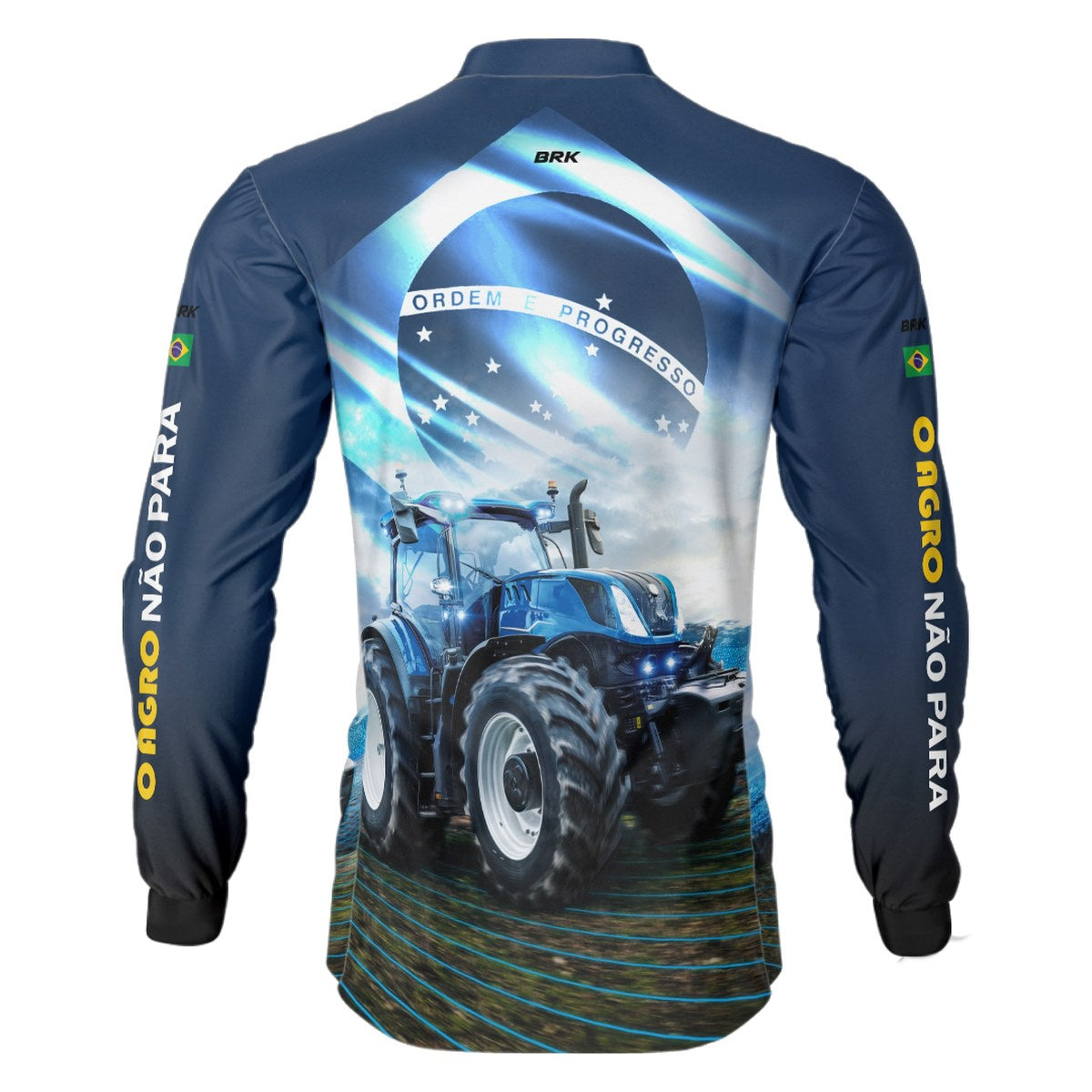Camisa Agro Brk O Agro não Para Azul 02 com Proteção Solar UV50+ - BRK AGRO