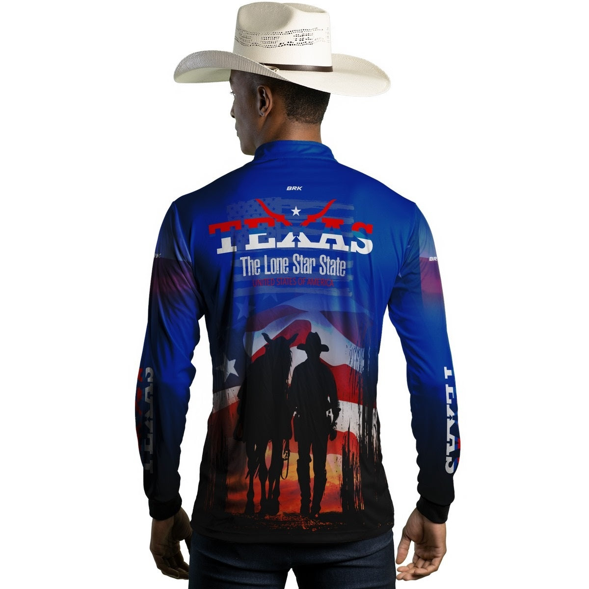 Camisa Agro Brk Azul Texano com Proteção Solar UV50+ - BRK AGRO