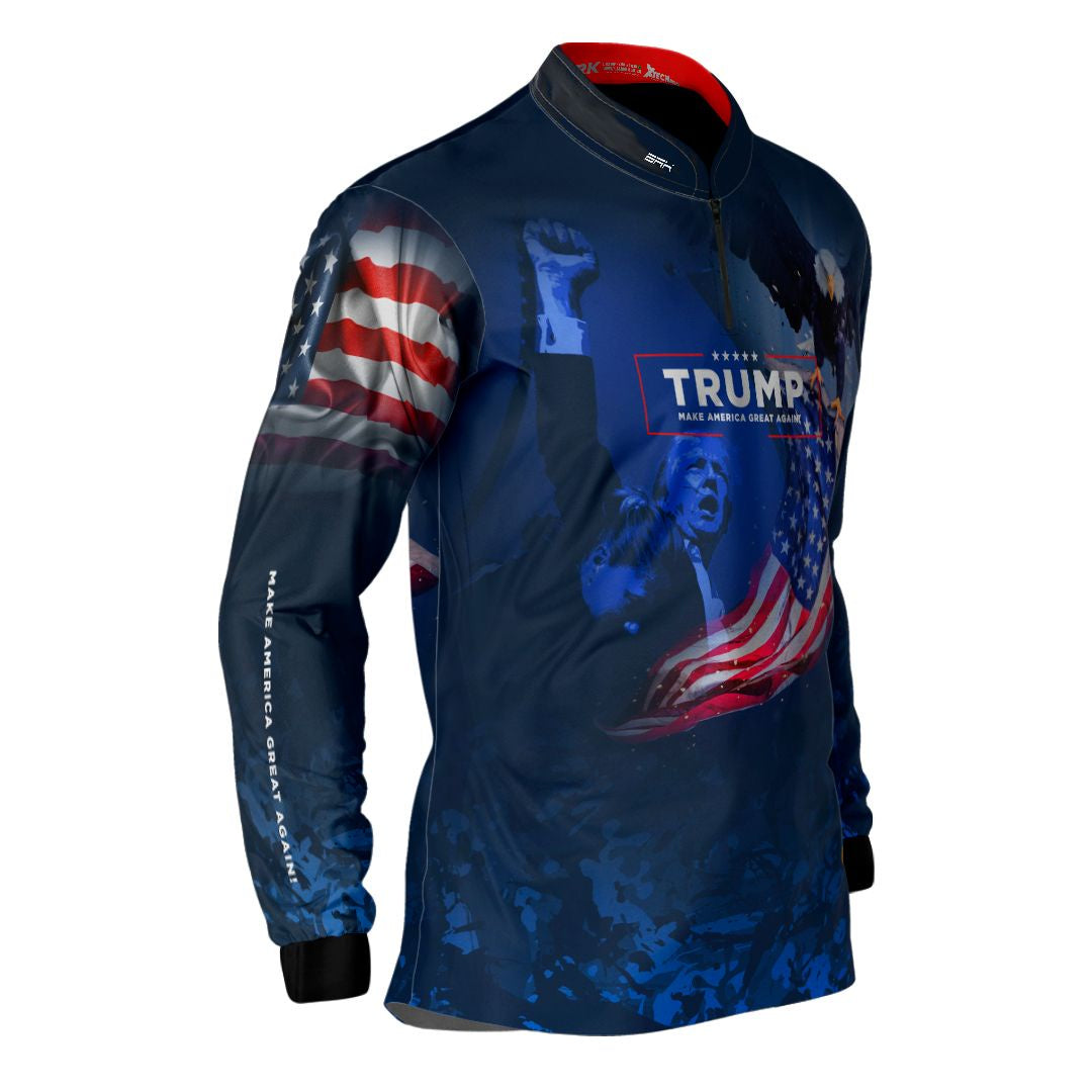 Camisa Agro Brk Bandeira EUA Trump com Proteção Solar UV50+ - Brk Agro