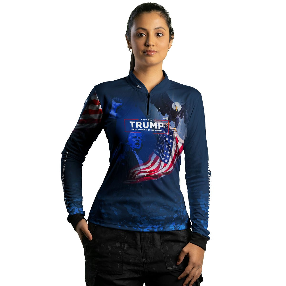 Camisa Agro Brk Bandeira EUA Trump com Proteção Solar UV50+ - Brk Agro