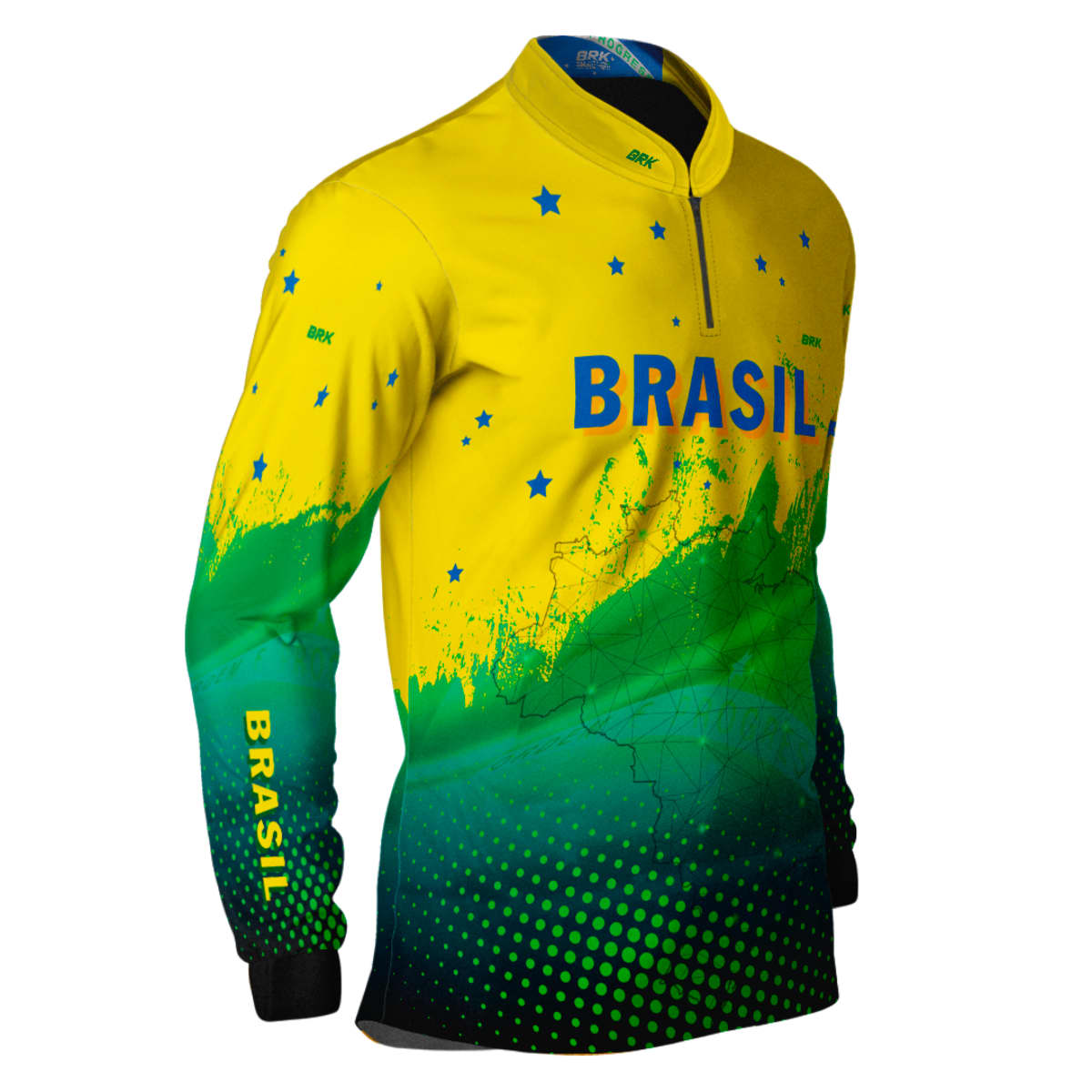 Camisa Agro Brk Brasil Amarela com Proteção Solar UV50+ - Brk Agro