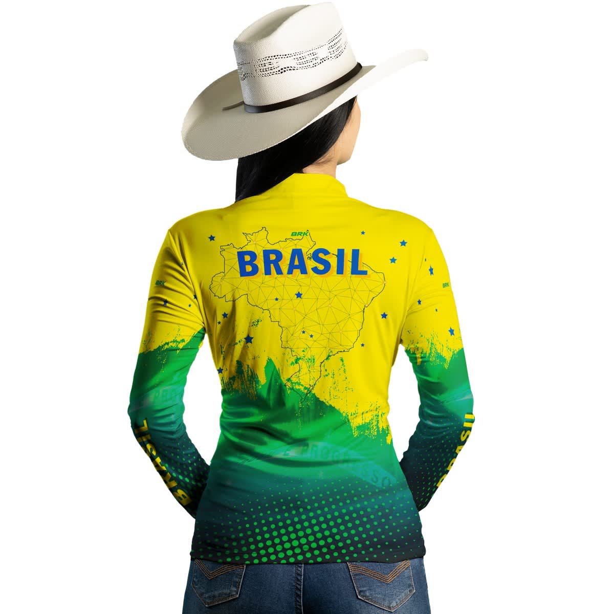 Camisa Agro Brk Brasil Amarela com Proteção Solar UV50+ - Brk Agro