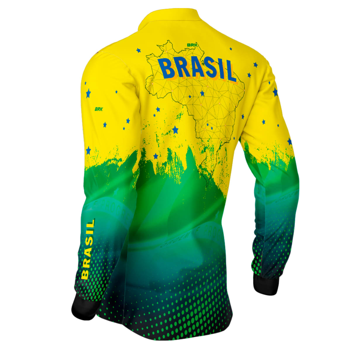 Camisa Agro Brk Brasil Amarela com Proteção Solar UV50+ - Brk Agro