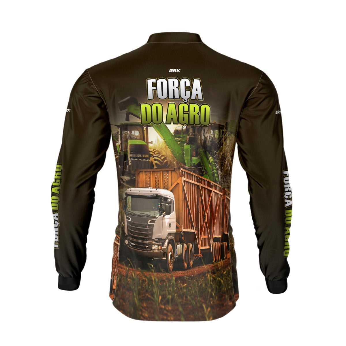 Camisa Agro Brk A Força do Agro Caminhão Colheita de Cana com Proteção Solar UV50+ - Brk Agro