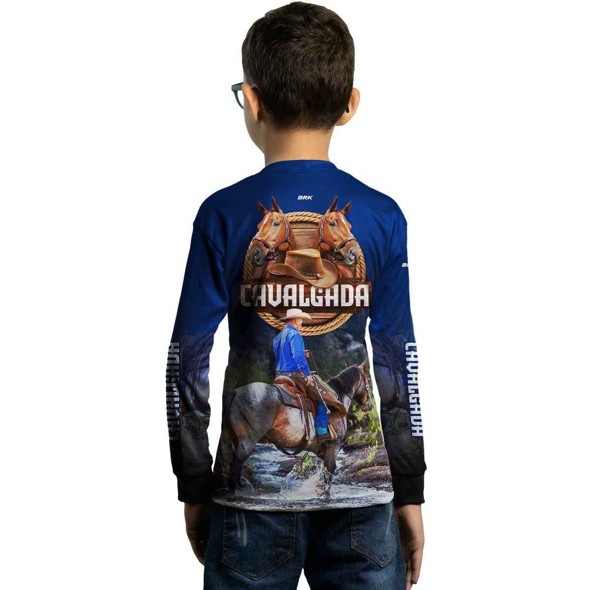 Camisa Agro Brk Cavalgada Azul com Proteção Solar UV50+ - BRK AGRO