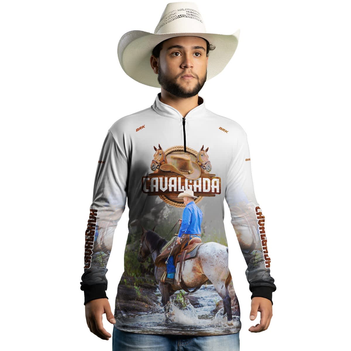 Camisa Agro Brk Cavalgada Branca com Proteção Solar UV50+ - Brk Agro