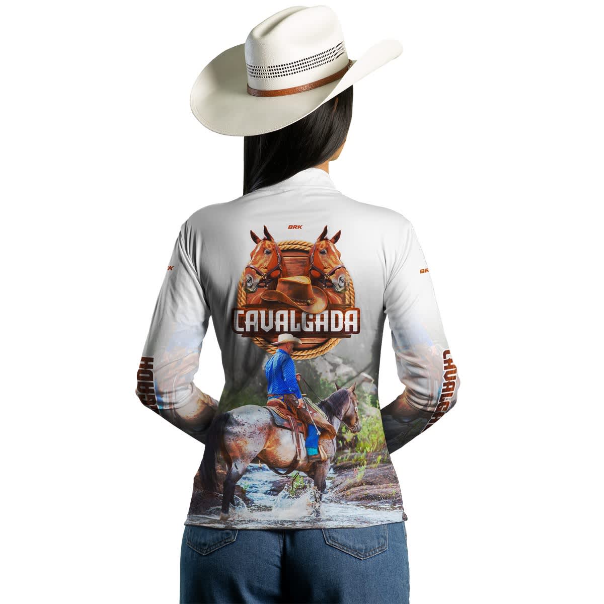 Camisa Agro Brk Cavalgada Branca com Proteção Solar UV50+ - Brk Agro