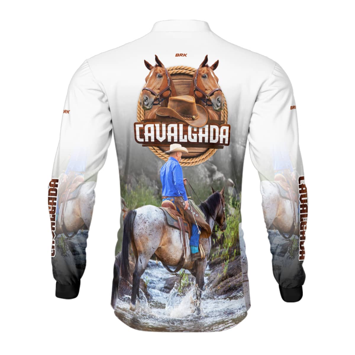 Camisa Agro Brk Cavalgada Branca com Proteção Solar UV50+ - Brk Agro