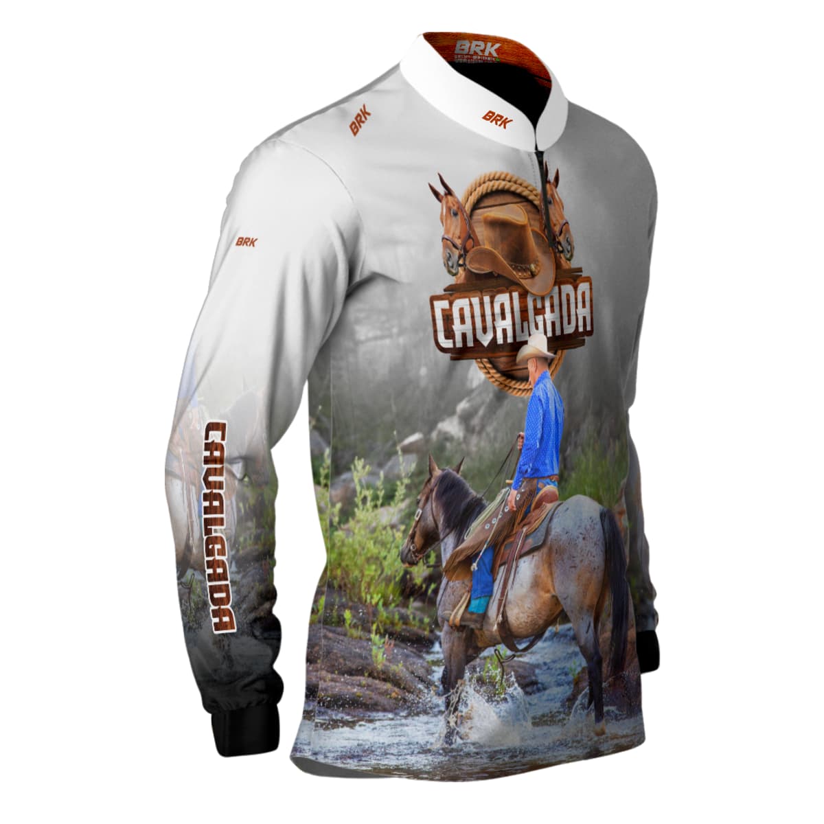 Camisa Agro Brk Cavalgada Branca com Proteção Solar UV50+ - Brk Agro