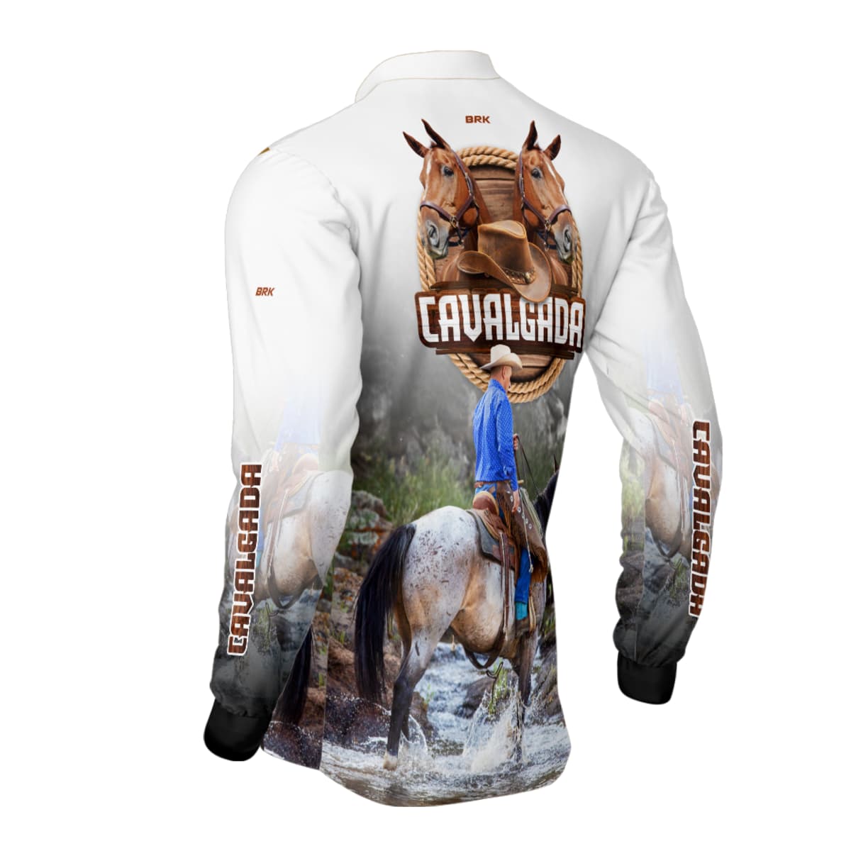 Camisa Agro Brk Cavalgada Branca com Proteção Solar UV50+ - Brk Agro