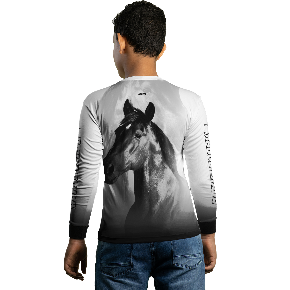 Camisa Agro Brk Cavalo Mangalarga Branca com UV50+ - BRK AGRO