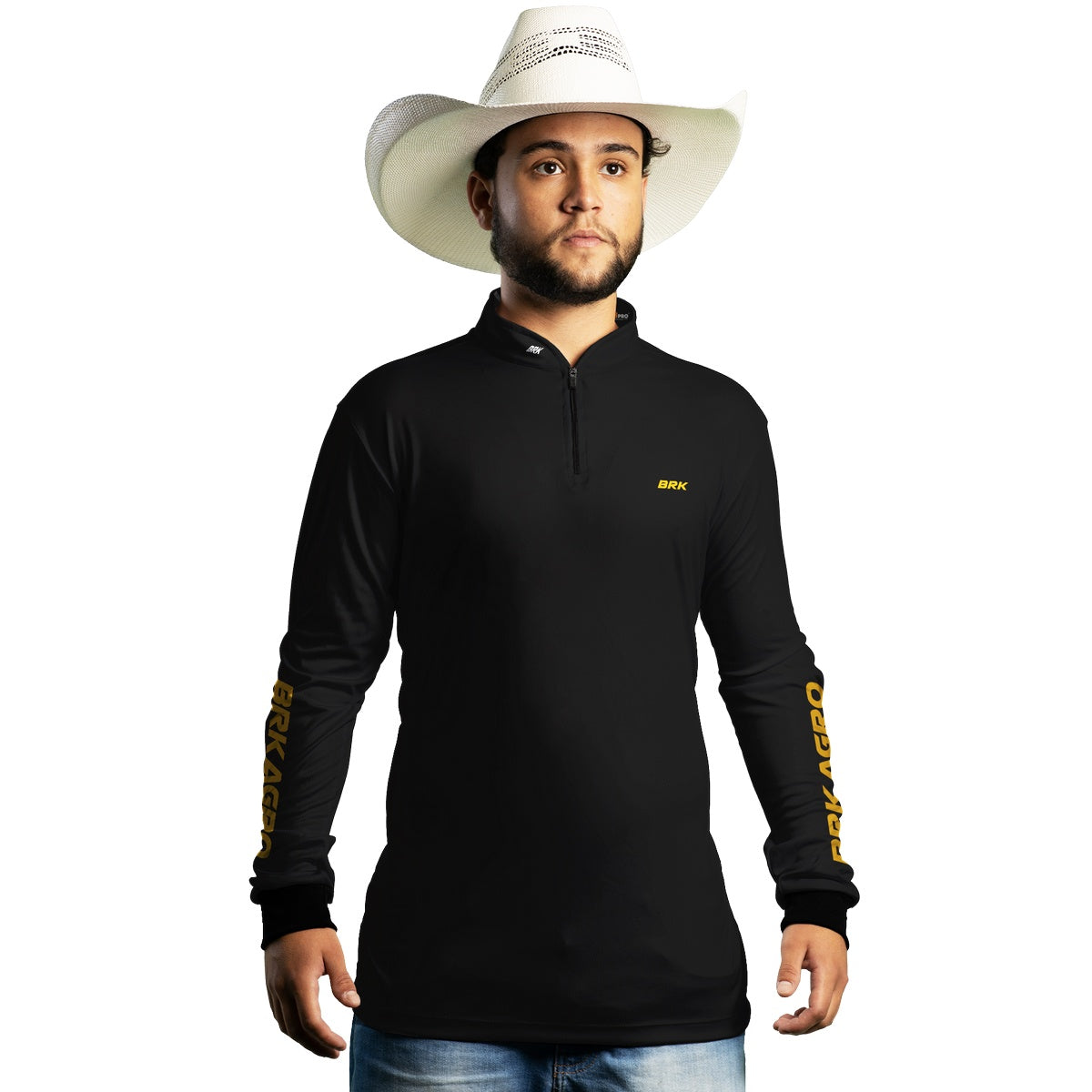 Camisa Agro Brk Clean Preta com Proteção Solar UV50+ - Brk Agro