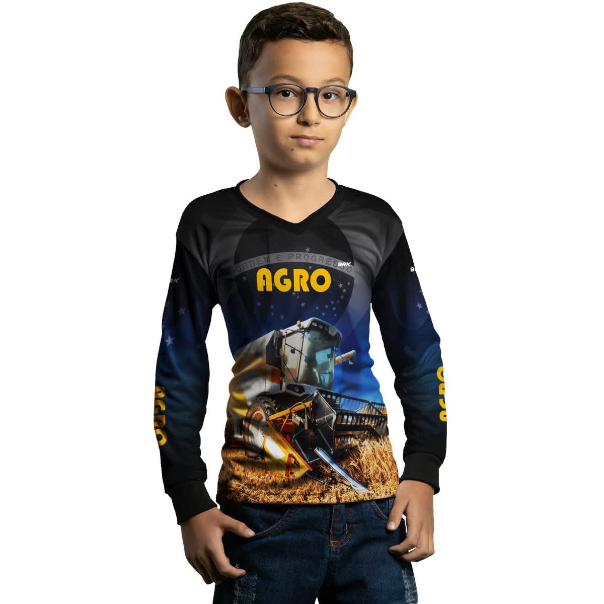 Camisa Agro Brk Colheitadeira Agro com Proteção Solar UV50+ - Brk Agro